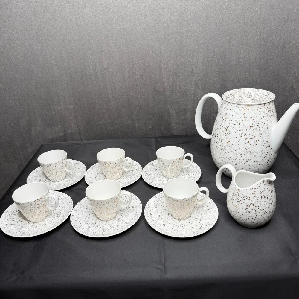 Vintage 1950s Raymond Loewy Rosenthal Continental China Spatter Coffee Set 14pc